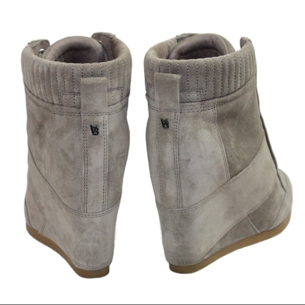 Veronica Beard Elissa Gray Suede Wedge Lace-Up Sneaker, Size 9 - Picture 7 of 9